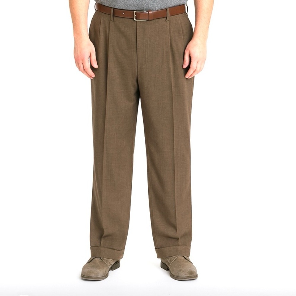 Polo Ralph Lauren University Club Wool Houndstooth Dress Pants 40 Beige Classic